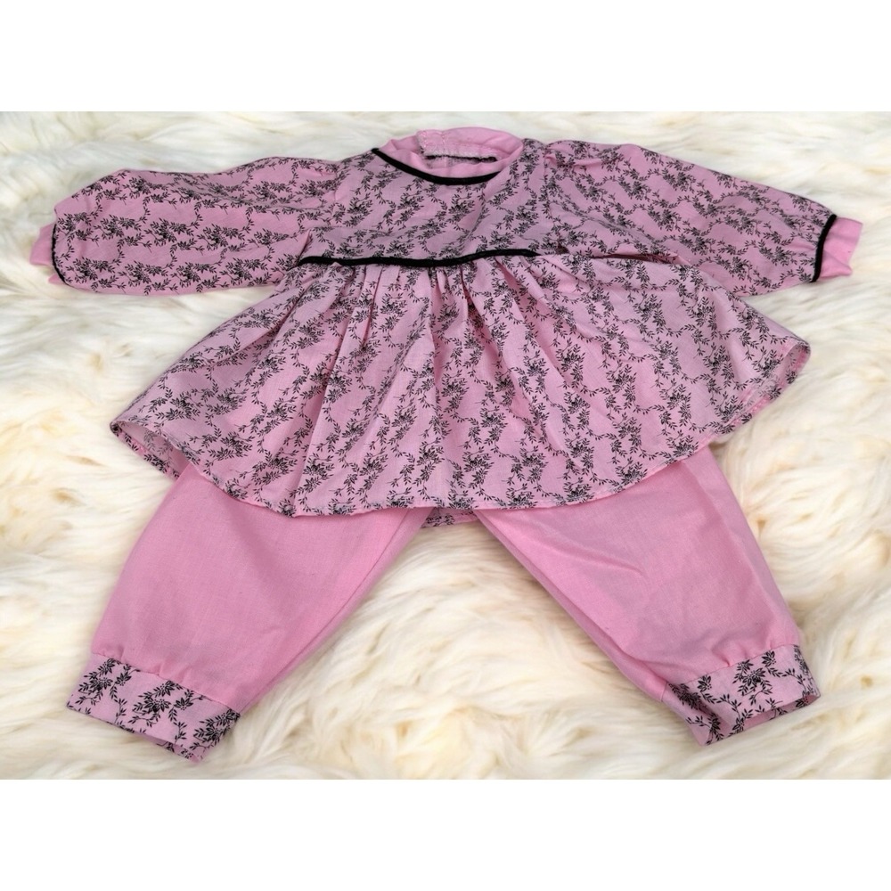 Pink And‎ Black Long Sleeve Shirt With Pink Pants Fits 18" Dolls Unbranded